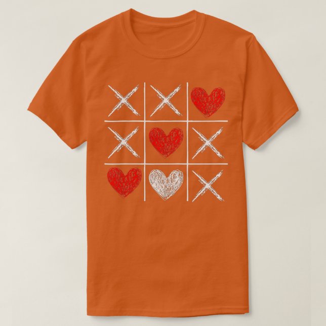 Alla hjärtans dag Tic Tac Toe Valentine Funny Kärl T Shirt (Design framsida)