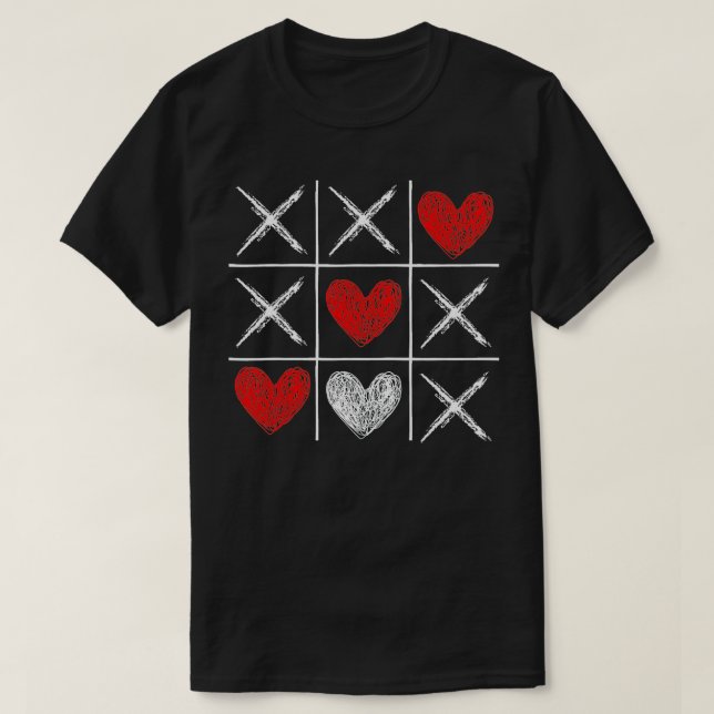 Alla hjärtans dag Tic Tac Toe Valentine Funny Kärl T Shirt (Design framsida)