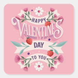 Alla hjärtans dag till dig fyrkantigt klistermärke