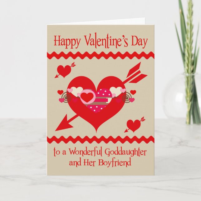 Alla hjärtans dag till Goddotter och Boykompis Helgkort (Framsida)