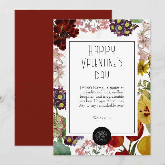 Alla hjärtans dag till min Moster Julkort (Fram/baksida)