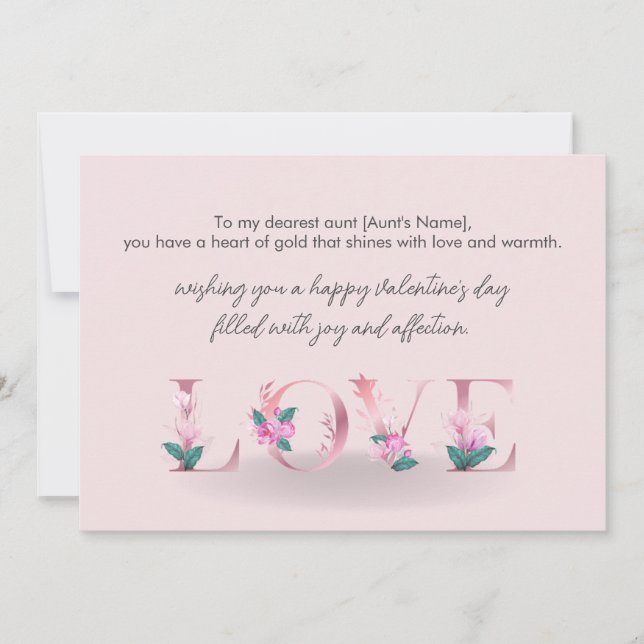 Alla hjärtans dag till min Moster Julkort (Framsida)