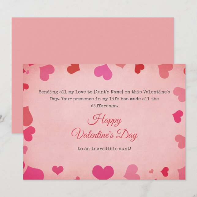 Alla hjärtans dag till min Moster Julkort (Fram/baksida)