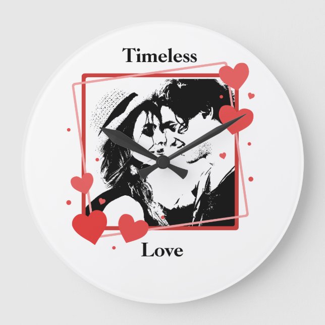 Alla hjärtans dag timodig Kärlek Heart Ram Wall Stor Klocka (Framsida)