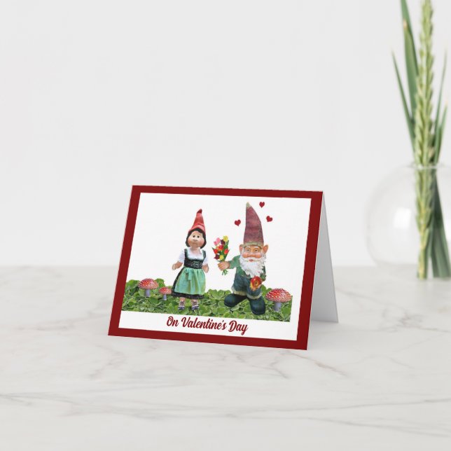 Alla hjärtans dag Tomte Holiday Card Helgkort (Framsida)