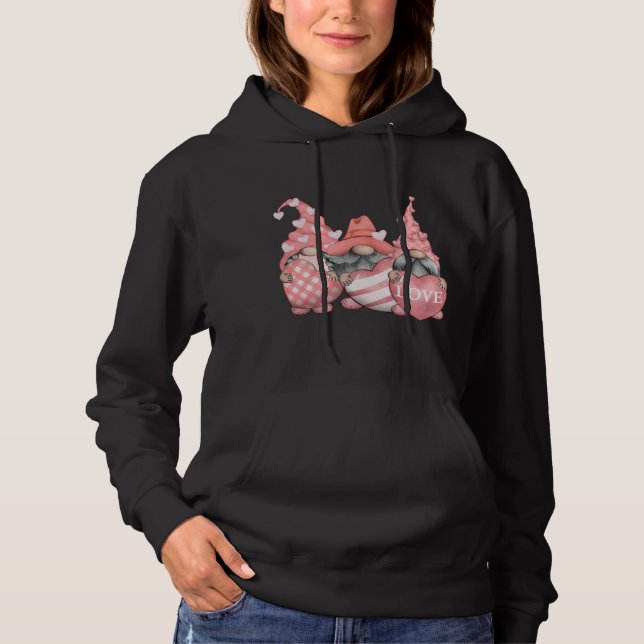 Alla hjärtans dag Tomte Three Rosa Hearts Garde T Shirt (Framsida)