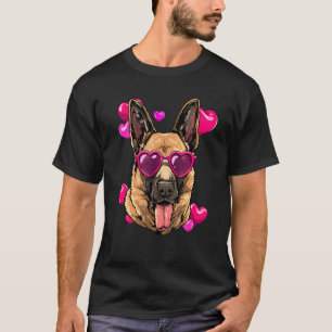 Alla hjärtans dag tysk schäferhjärta par kärlek t shirt