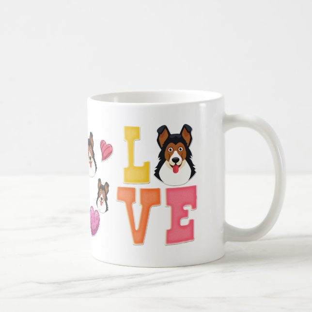Alla hjärtans dag Tyska shepherd Cute Hund älskare Kaffemugg (Höger)