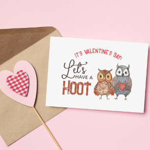 Alla hjärtans dag Uggla Pun Låt oss ha en hoot Kort