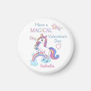 Alla hjärtans dag Unicorn Rosa Magic Magnet