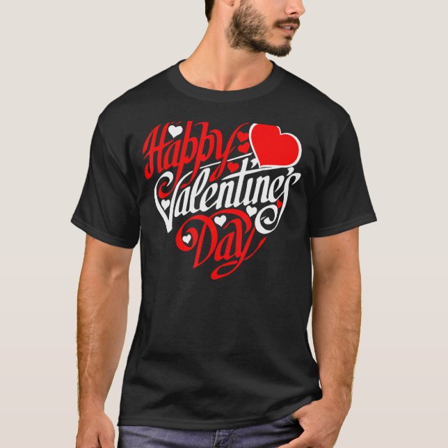 Alla hjärtans dag Valentine Heart Shape T Shirt (Framsida)