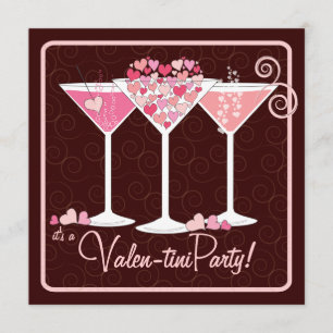 Alla hjärtans dag Valentini Martini Festin Invitat Inbjudningar
