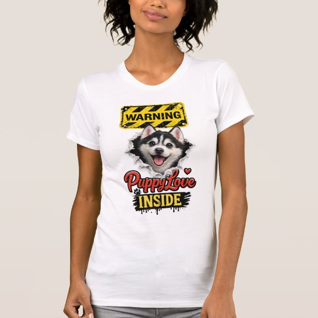 Alla hjärtans dag-valp kärlek t shirt (Framsida)