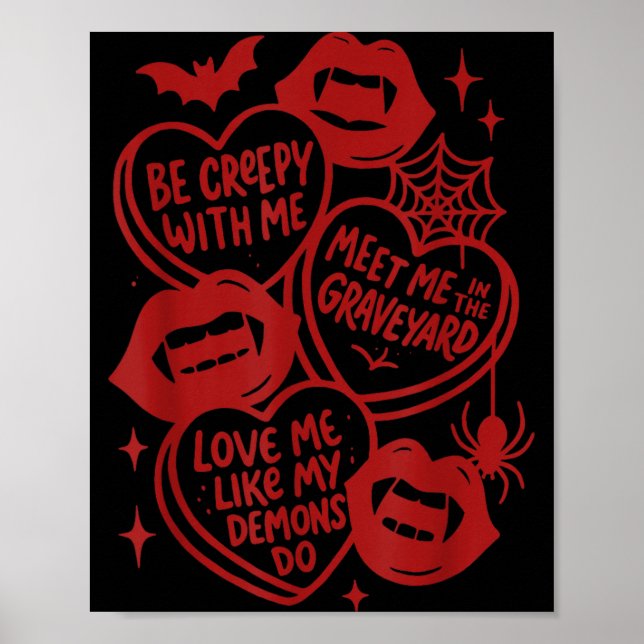 Alla hjärtans dag Vampire Valoween Älskare Var En  Poster (Framsidan)