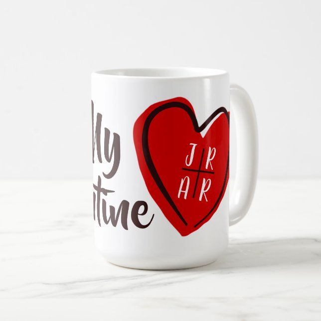Alla hjärtans dag Var Min Älskling Hjärtan Anpassa Kaffemugg (Framsida höger)