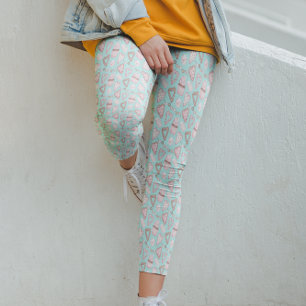 Alla hjärtans dag Vattenfärg Hjärtbehandlingar Kak Leggings
