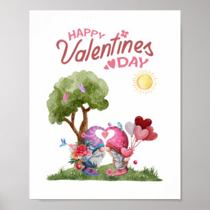 Alla hjärtans dag, vattenfärg, nome par poster