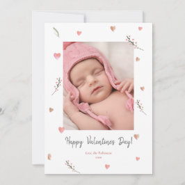 Alla hjärtans dag, vattenfärgsfoto i Baby Julkort