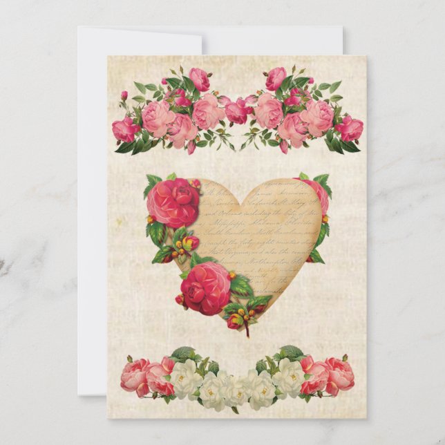 Alla hjärtans dag Vintagekort Julkort (Framsida)