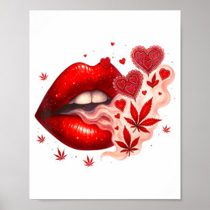 Alla hjärtans dag Weed Älskare Stoner Tjej Poster