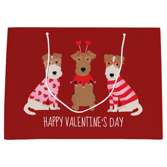 Alla hjärtans dag Welsh Wire Fox Terrier Hundar (Framsidan)