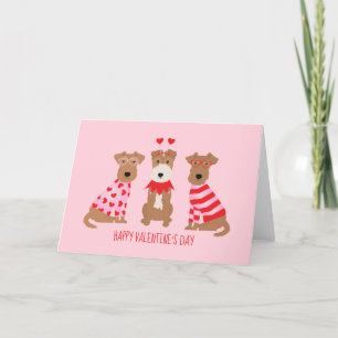 Alla hjärtans dag Welsh Wire Fox Terrier Hundar Helgkort