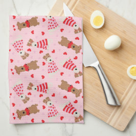 Alla hjärtans dag Welsh Wire Fox Terrier Hundar Kökshandduk