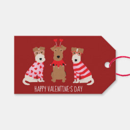 Alla hjärtans dag Welsh Wire Fox Terrier Hundar Presentetikett