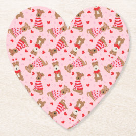 Alla hjärtans dag Welsh Wire Fox Terrier Hundar Underlägg Papper