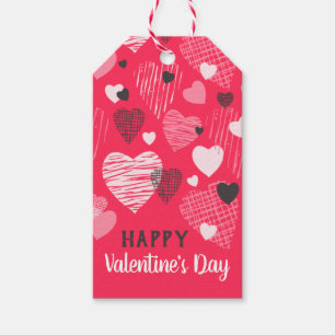 Alla hjärtans dag Whimsical Hearts Presentetikett