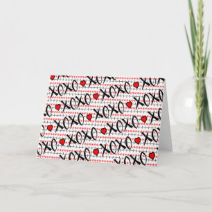 Alla hjärtans dag, XOXO Red Black White Design Helgkort
