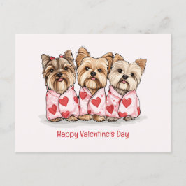 Alla hjärtans dag Yorkshire Terrier Hundar Helg Vykort