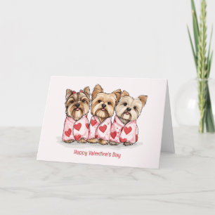 Alla hjärtans dag Yorkshire Terrier Hundar Helgkort