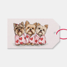 Alla hjärtans dag Yorkshire Terrier Hundar Presentetikett