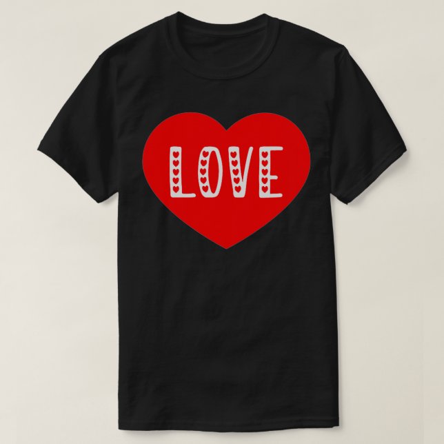 Alla hjärtans dagar Kärlek Red Heart för Par Manar T Shirt (Design framsida)