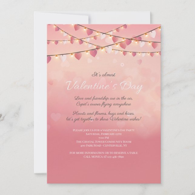 Alla hjärtans dagars bjudande inbjudningar (Framsida)