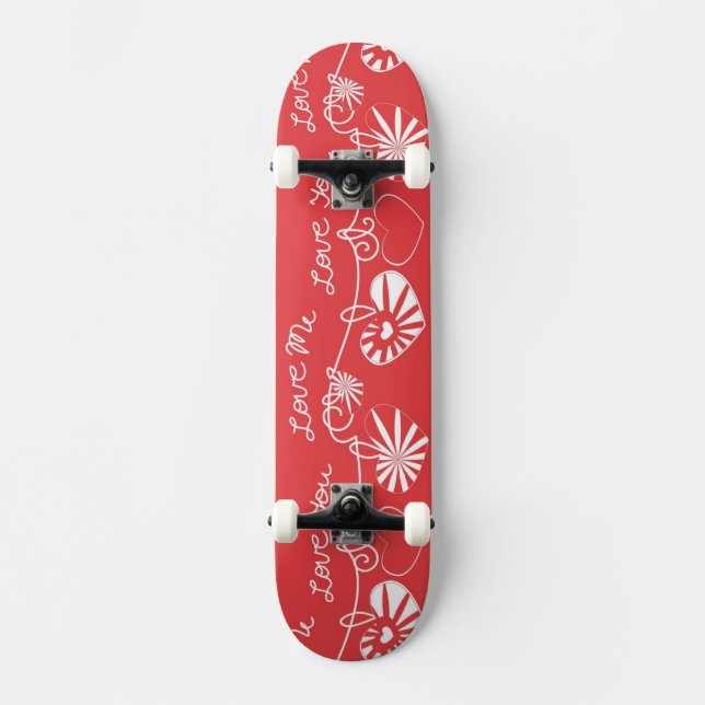 Alla hjärtans dagbakgrund skateboard bräda 19,5 cm (Framsida)