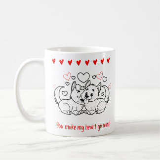 Alla hjärtans daggåva, söt hund mugg