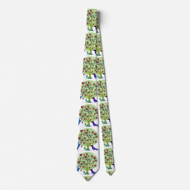 Alla hjärtans dagillustration, Dachshunds Tie Slips (Framsida)