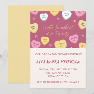 Alla hjärtans dags baby shower färgglada godis hjä inbjudningar