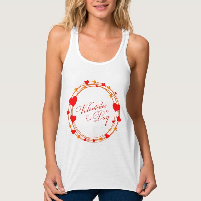 Alla hjärtans dags cirkeldesign-25695 linne med racerback  (Framsida)