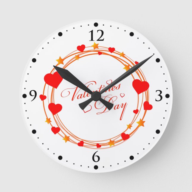 Alla hjärtans dags cirkeldesign-25695 rund klocka (Framsida)
