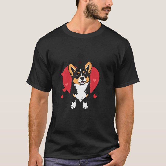 Alla hjärtans dags Corgi T Shirt (Framsida)