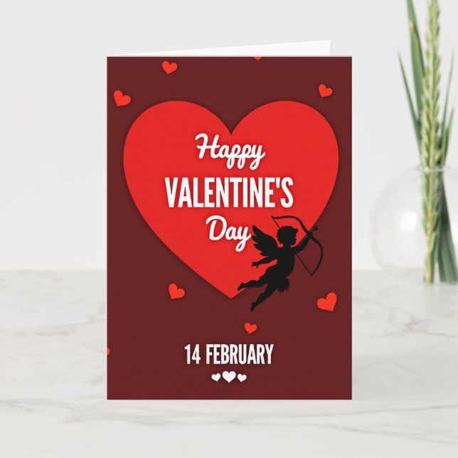 Alla hjärtans dags Cupid Kärlekskort Kort (Framsida)