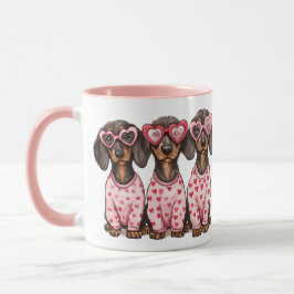 Alla hjärtans dags Dachshund Hundar Mugg