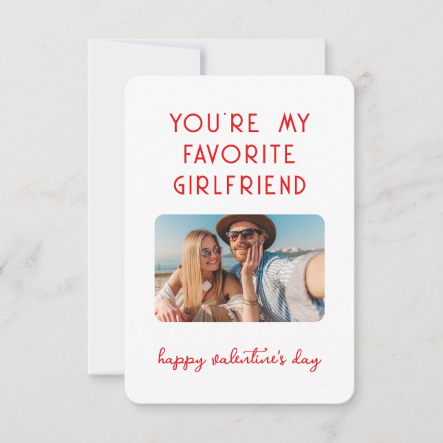 Alla hjärtans dags foto Du är min favoritflickvän Anteckningskort (Framsida)