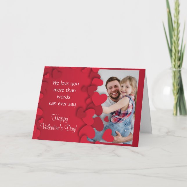 Alla hjärtans dags fotokort Hjärter 1 Kort (Framsida)