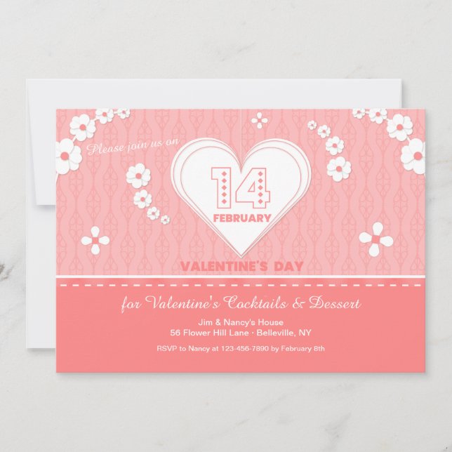 Alla hjärtans dags hjärinvitation inbjudningar (Framsida)