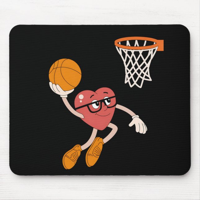 Alla hjärtans dags hjärta dunkar söt basket musmatta (Framsidan)