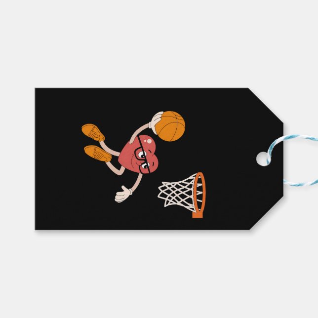 Alla hjärtans dags hjärta dunkar söt basket presentetikett (Framsidan (Horisontell))